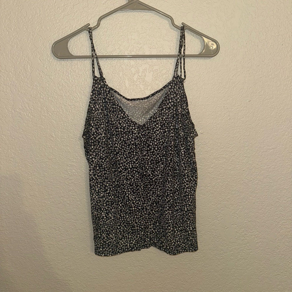 Blue and White Floral Women's Top